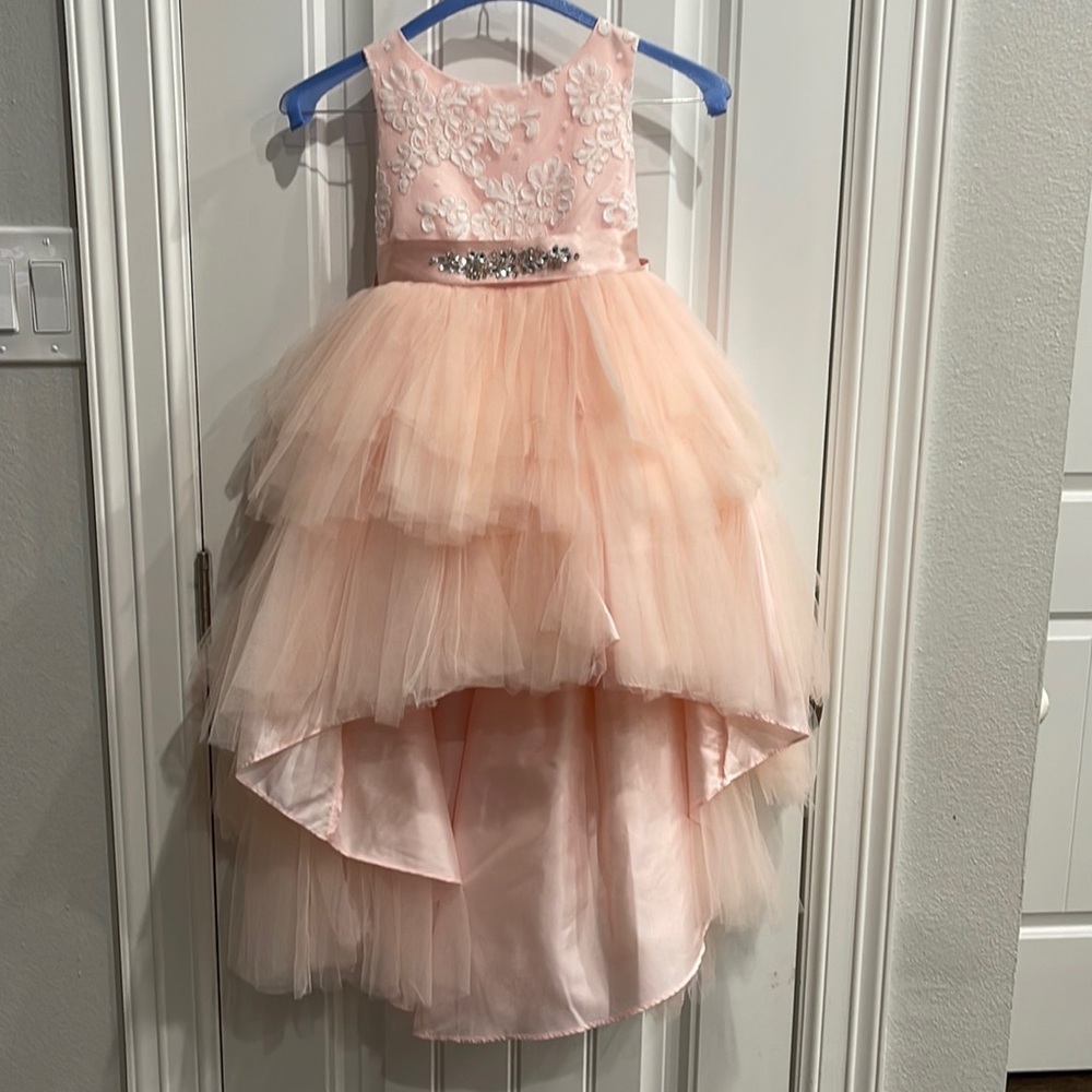 Little girls tulle hi and low dress